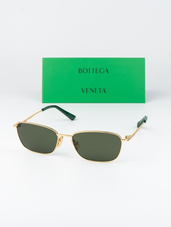 Bottega Veneta Women Sunglasses Gold Green Rectangle BV1300S 002 NEW AUTHENTIC main image 11
